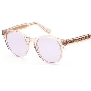 Chloe Round Sunglasses in Pale Pink with Light Lavender Lenses